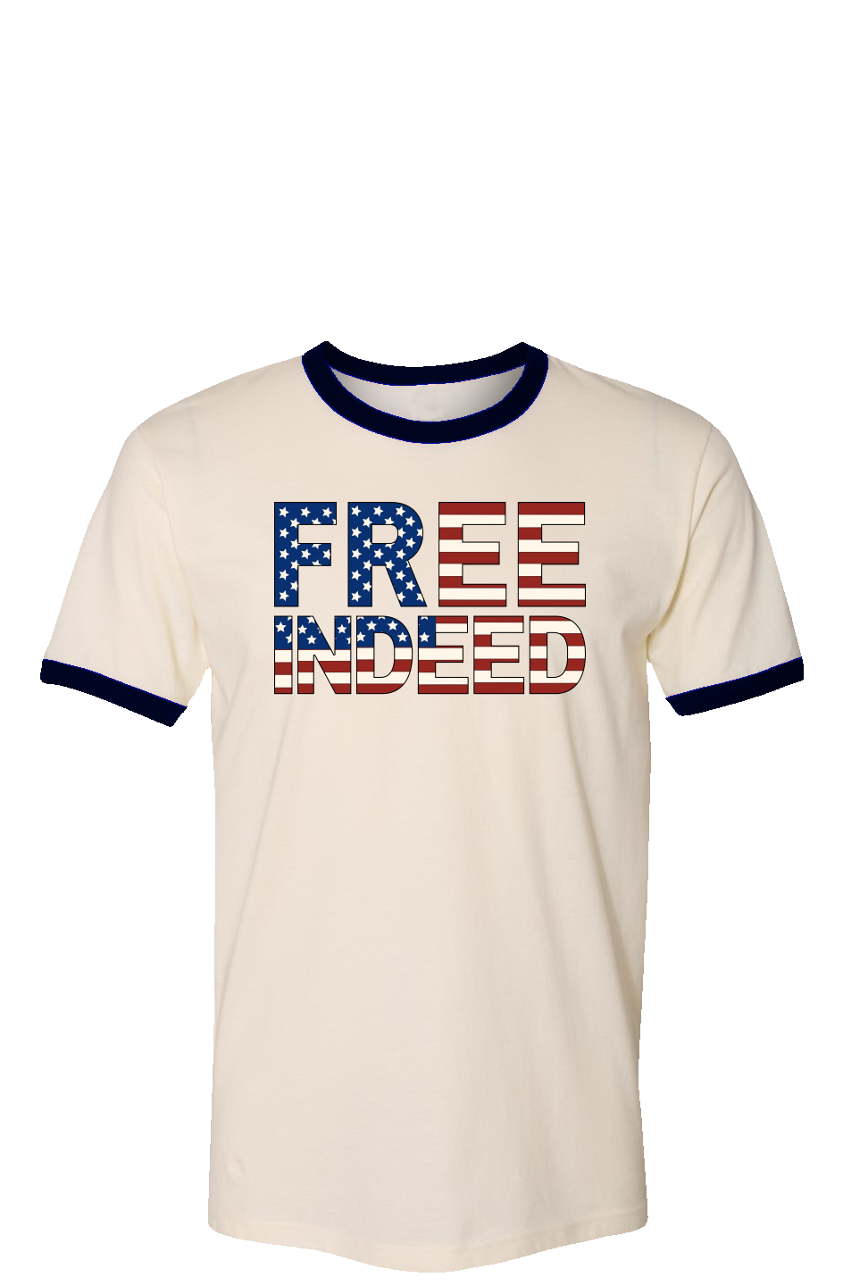 Free Indeed American Flag Vintage Ringer Tee